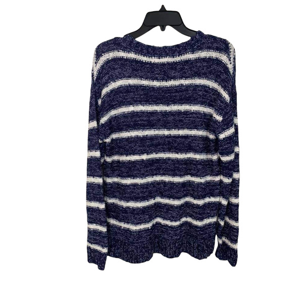 C.A.S.L.O.N Navy White Crafter Stripe Crochet Knit Sweater Size Small NEW $60 - Picture 5 of 5